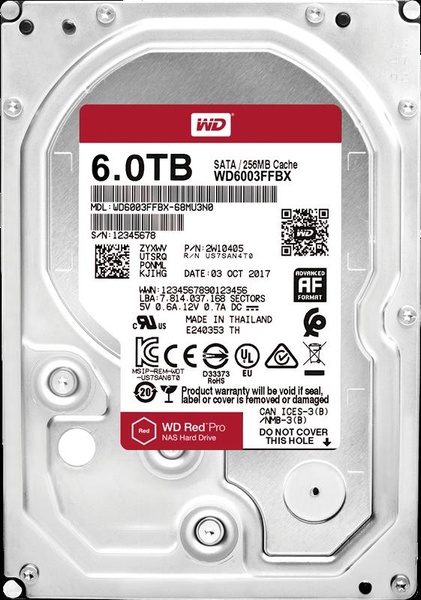 Накопичувач HDD SATA 6.0TB WD Red Pro NAS 7200rpm 256MB (WD6003FFBX) WD6003FFBX фото