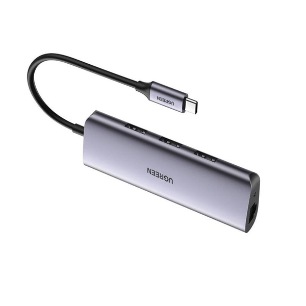 Концентратор USB Type-C Ugreen 3xUSB 3.0 + RJ45 1000M Ethernet, Gray (60718) 60718 фото