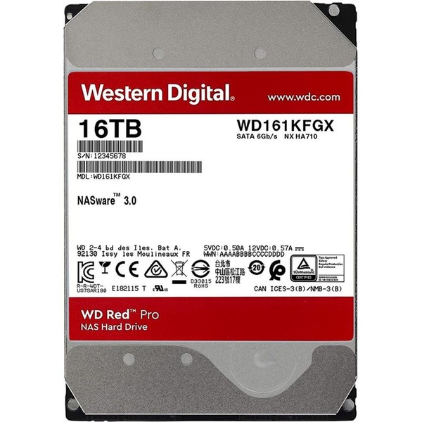 Накопичувач HDD SATA 16.0TB WD Red Pro NAS 7200rpm 512MB (WD161KFGX) WD161KFGX фото