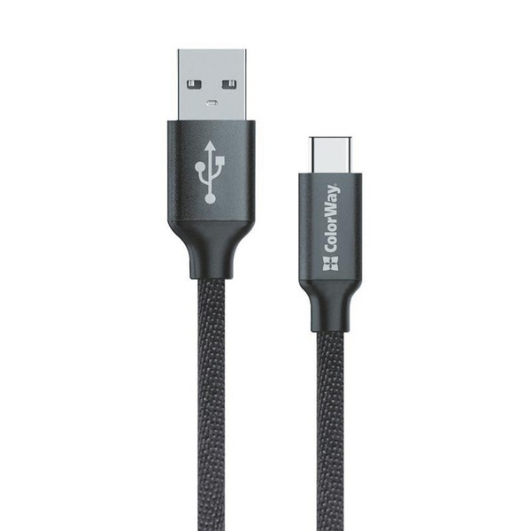 Кабель ColorWay USB-USB-C, 2м Black (CW-CBUC008-BK) CW-CBUC008-BK фото