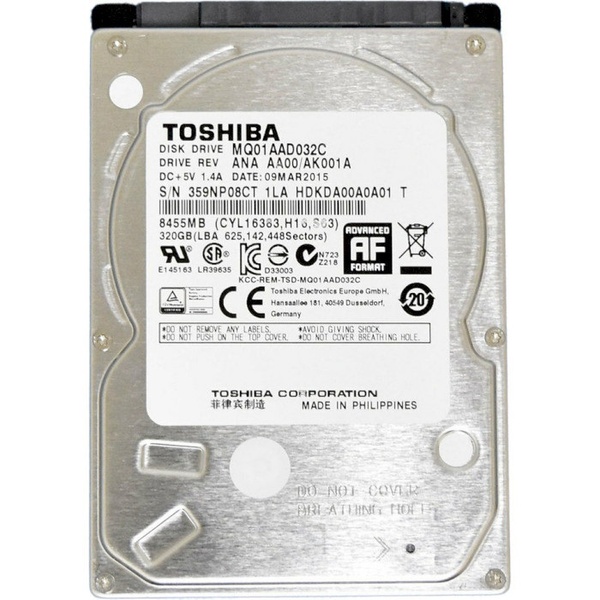 Накопичувач HDD 2.5" SATA 320GB Toshiba 4200rpm 8MB (MQ01AAD032C) MQ01AAD032C фото