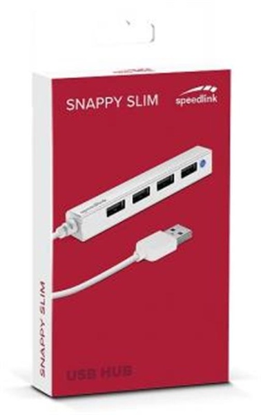 Концентратор USB2.0 SpeedLink Snappy Slim White (SL-140000-WE) 4хUSB2.0 SL-140000-WE фото