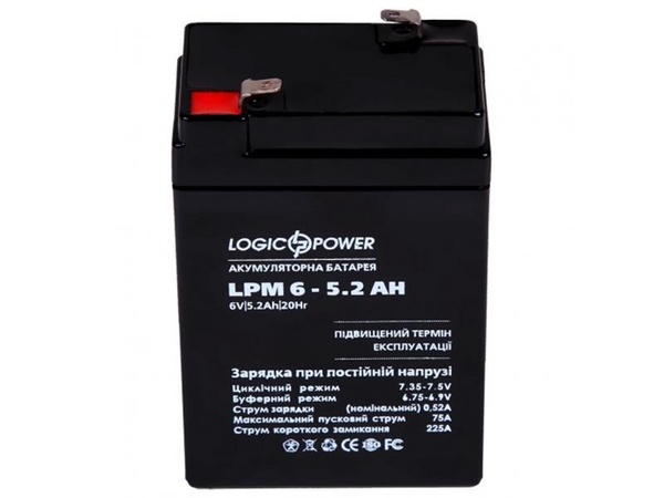 Акумуляторна батарея LogicPower LPM 6V 5.2AH (LPM 6 - 5.2 AH) AGM LP4158 фото