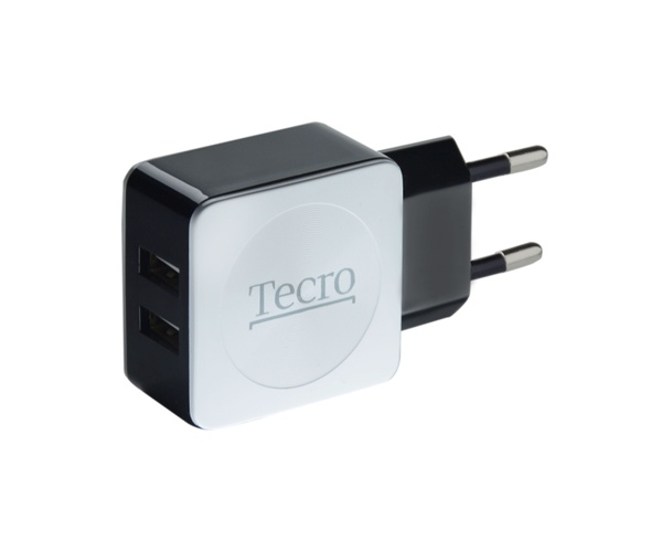 Мережевий зарядний пристрій Tecro (2xUSB, 2.1A) Black, White (TR-CHG02-BW) TR-CHG02-BW фото