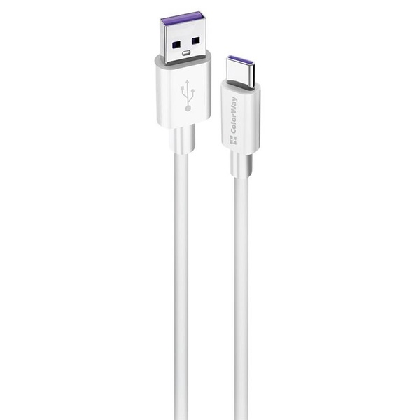 Кабель ColorWay USB-USB Type-C, 5.0А, 1м, White (CW-CBUC019-WH) CW-CBUC019-WH фото