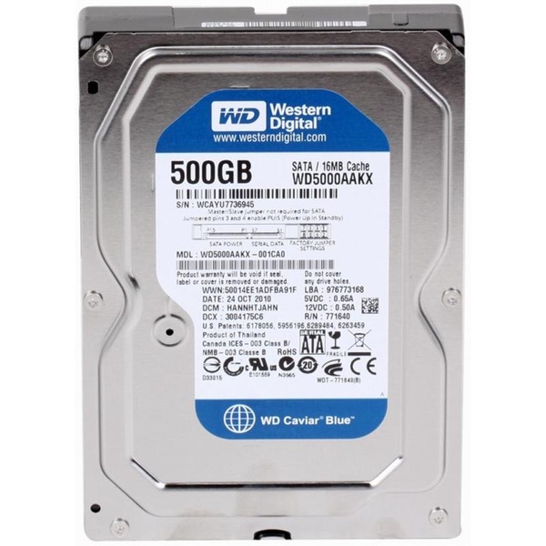 Накопичувач HDD SATA 500GB WD Blue 7200rpm 16MB (WD5000AAKX) Refurbished WD5000AAKX_ фото