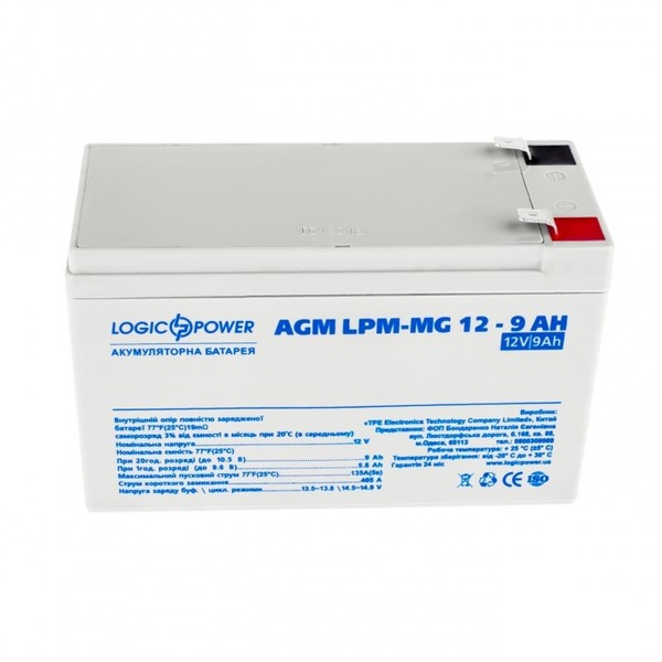 Акумуляторна батарея LogicPower 12V 9AH (LPM-MG 12 - 9 AH) AGM мультигель LP6555 фото