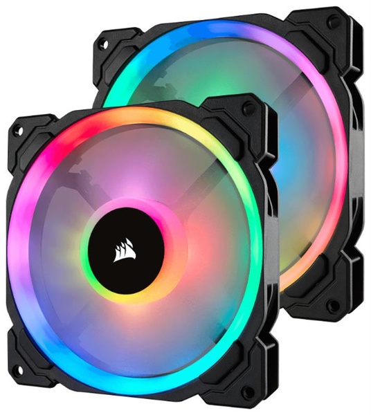 Вентилятор Corsair LL140 RGB Twin Pack (CO-9050074-WW), 140x140x25мм, 4-pin, чорний CO-9050074-WW фото