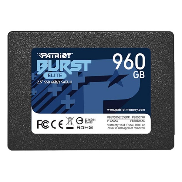 Накопичувач SSD 960GB Patriot Burst Elite 2.5" SATAIII TLC (PBE960GS25SSDR) PBE960GS25SSDR фото