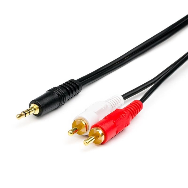 Аудіо-кабель Atcom 3.5 мм - 2xRCA (M/M), 7.5 м, чорний (10710) пакет 10710 фото