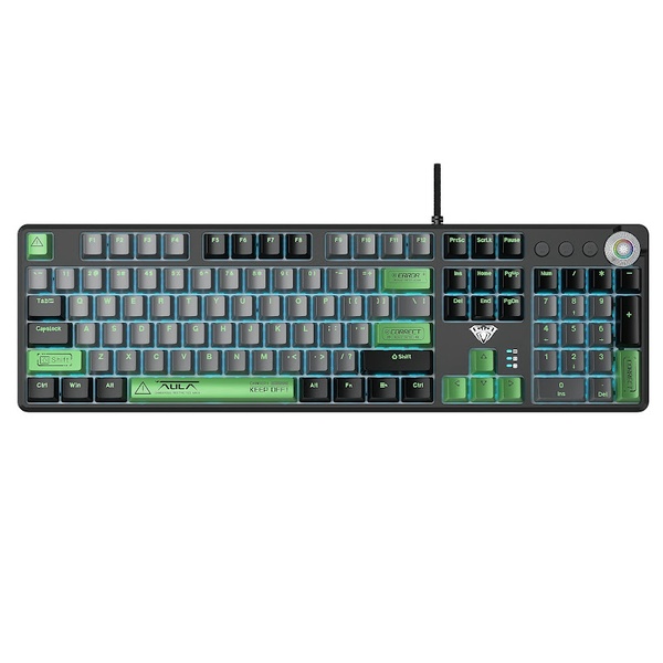 Клавіатура Aula Mechanical F2088 PRO Black/Gray, plus 9 Green keys KRGD blue (6948391234892) 6948391234892 фото