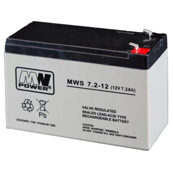 Акумуляторна батарея MW Power 12V 7.2 AH (MWS 7.2-12) AGM MWS 7.2-12 фото