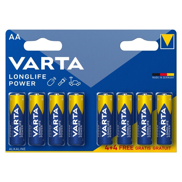 Батарейка Varta Longlife Power AA BLI 1.5V (8 шт) 4903121438 фото