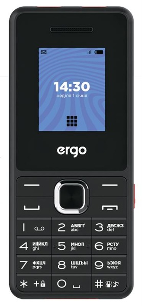 Мобiльний телефон Ergo E181 Dual Sim Black E181 Black фото