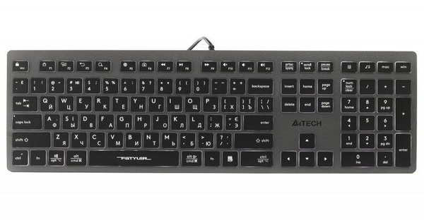 Клавіатура A4Tech Fstyler FX60 White Neon backlit FX60 USB (Grey) White backlit фото