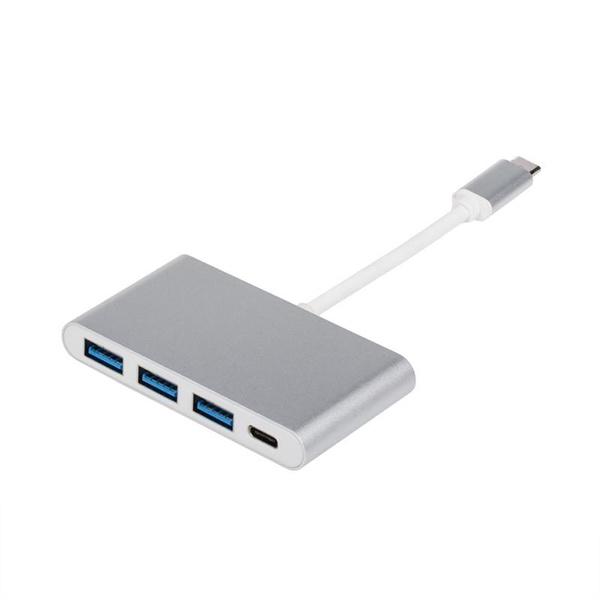 Концентратор USB Type-CAtcom 3хUSB3.0, USB Type-C, 0.1м, метал Silver (12808) 12808 фото