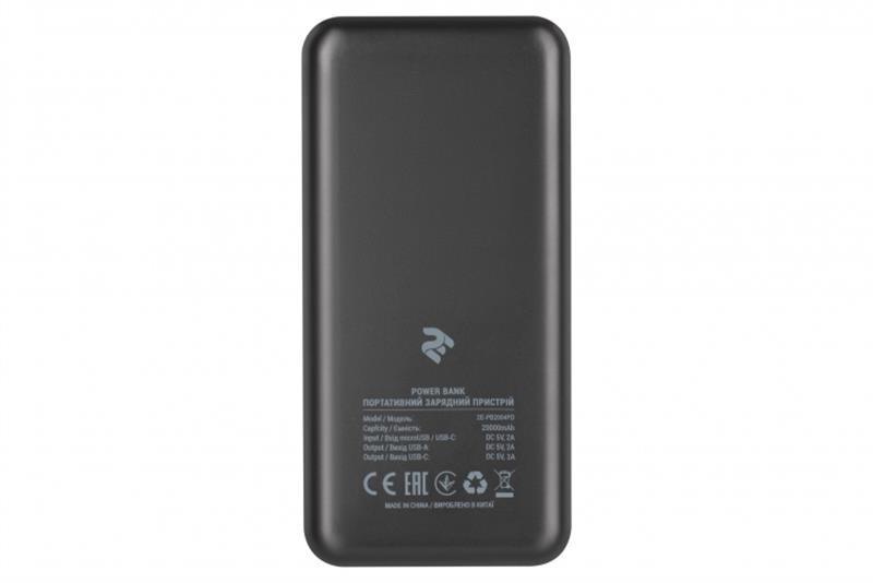 Універсальна мобільна батарея 2E PD+QC 3.0 20000mAh Black (2E-PB2004PD-BLACK) 2E-PB2004PD-BLACK фото