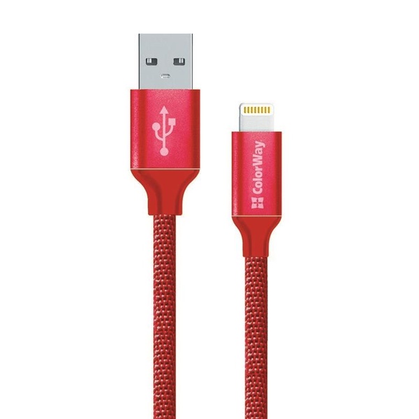 Кабель ColorWay USB-Lihgtning, 1м Red (CW-CBUL004-RD) CW-CBUL004-RD фото