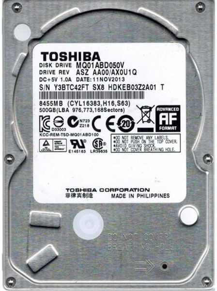 Накопичувач HDD 2.5" SATA 500GB Toshiba 5400rpm 8MB (MQ01ABD050V) Ref MQ01ABD050V_ фото