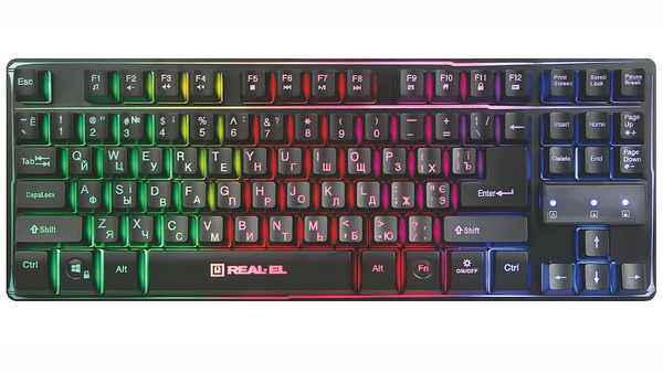 Клавіатура REAL-EL Gaming 8710 TKL Backlit Ukr Black EL123100030 фото