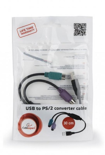 Контролер Cablexpert (UAPS12-BK), USB 1.1/2 x PS/2, 0.3 м, чорний UAPS12-BK фото