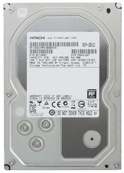 Накопичувач HDD SATA 2.0TB Hitachi (HGST) Ultrastar 7K4000 7200rpm 64MB (HUS724020ALA640/0F14690) Refurbished 0F14690_Ref фото