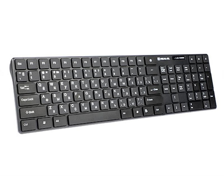 Комплект (клавіатура, мишка) бездротовий REAL-EL Comfort 9010 Kit Black USB EL123100034 фото
