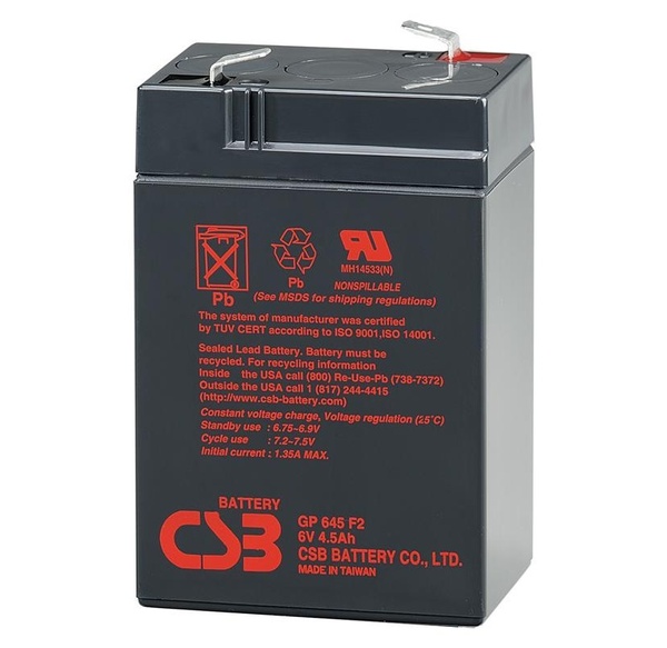 Акумуляторна батарея CSB 6V 4.5AH (GP645/06590) AGM GP645/06590 фото