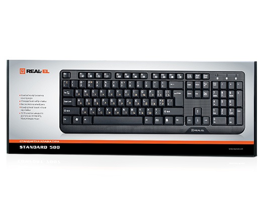 Клавіатура REAL-EL Standard 500 Ukr Black EL123100010 фото