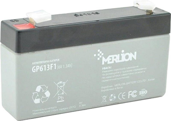 Акумуляторна батарея Merlion 6V 1.3AH (GP613F1/05996) AGM GP613F1/05996 фото