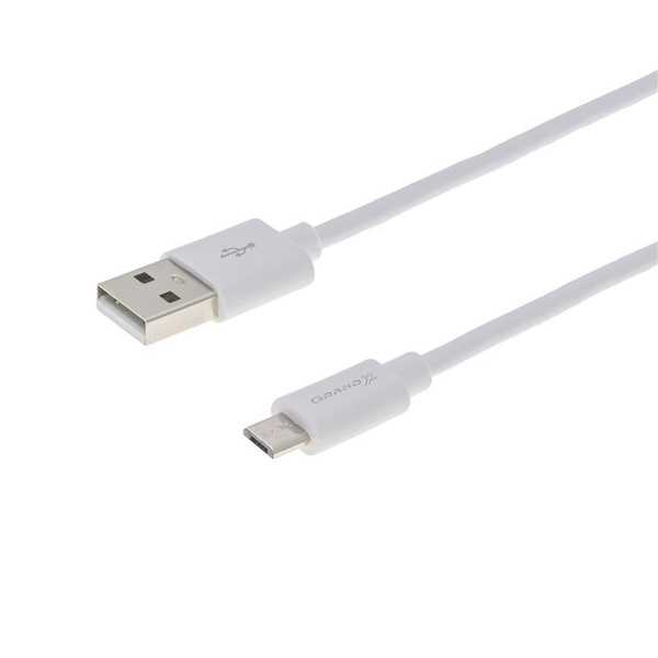 Кабель Grand-X USB-microUSB, Cu, 2.5м White (PM025W) box PM025W фото